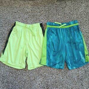 Russel Athletic Boys Shorts Size Large 10 12 Turquoise Blue Neon Green Yellow
